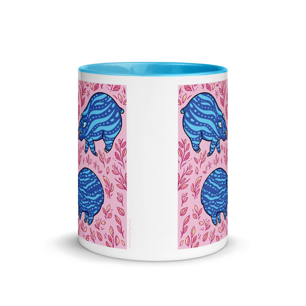 Color Inside 11oz Ceramic Mug - Funny Blue Tapirs