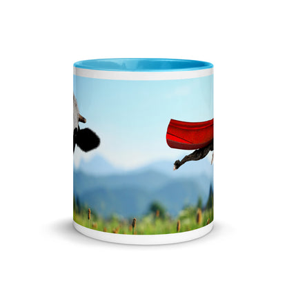 Color In 11oz Ceramic Mug - Cow & Super Dog
