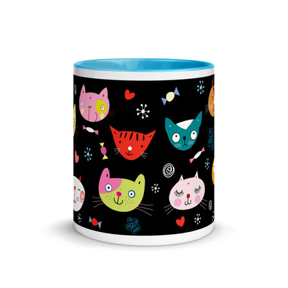 Color Inside 11oz Mug - Cat Faces