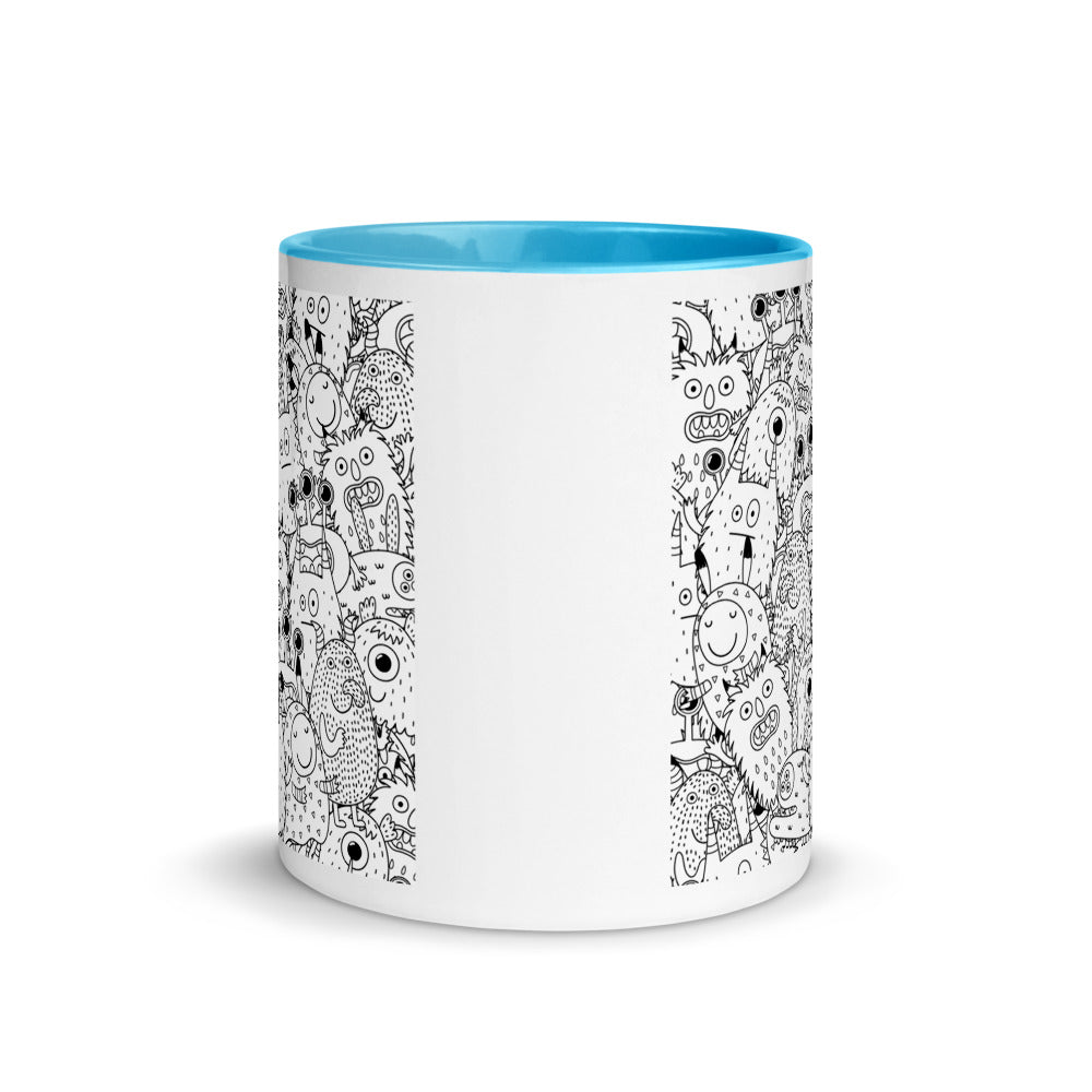 Color Inside 11oz Ceramic Mug - Funny Monsters
