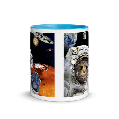 Color Inside 11oz Ceramic Mug - Kitty In Space