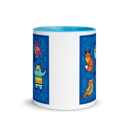 Color Inside 11oz Ceramic Mug - Blue Moose & Friends