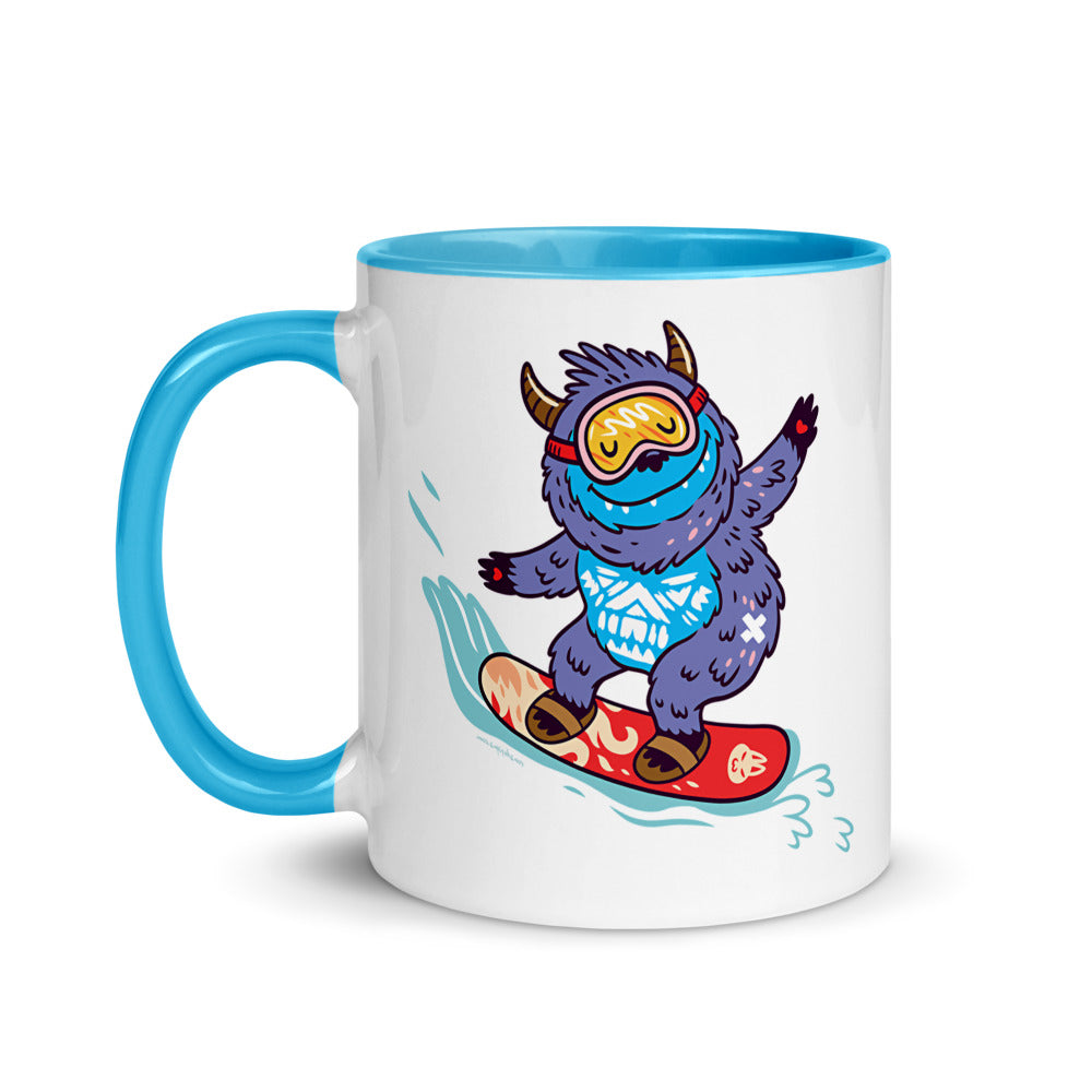 Color Inside 11oz Ceramic Mug - Yeti Shredding It!