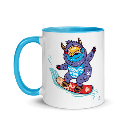 Color Inside 11oz Ceramic Mug - Yeti Shredding It!