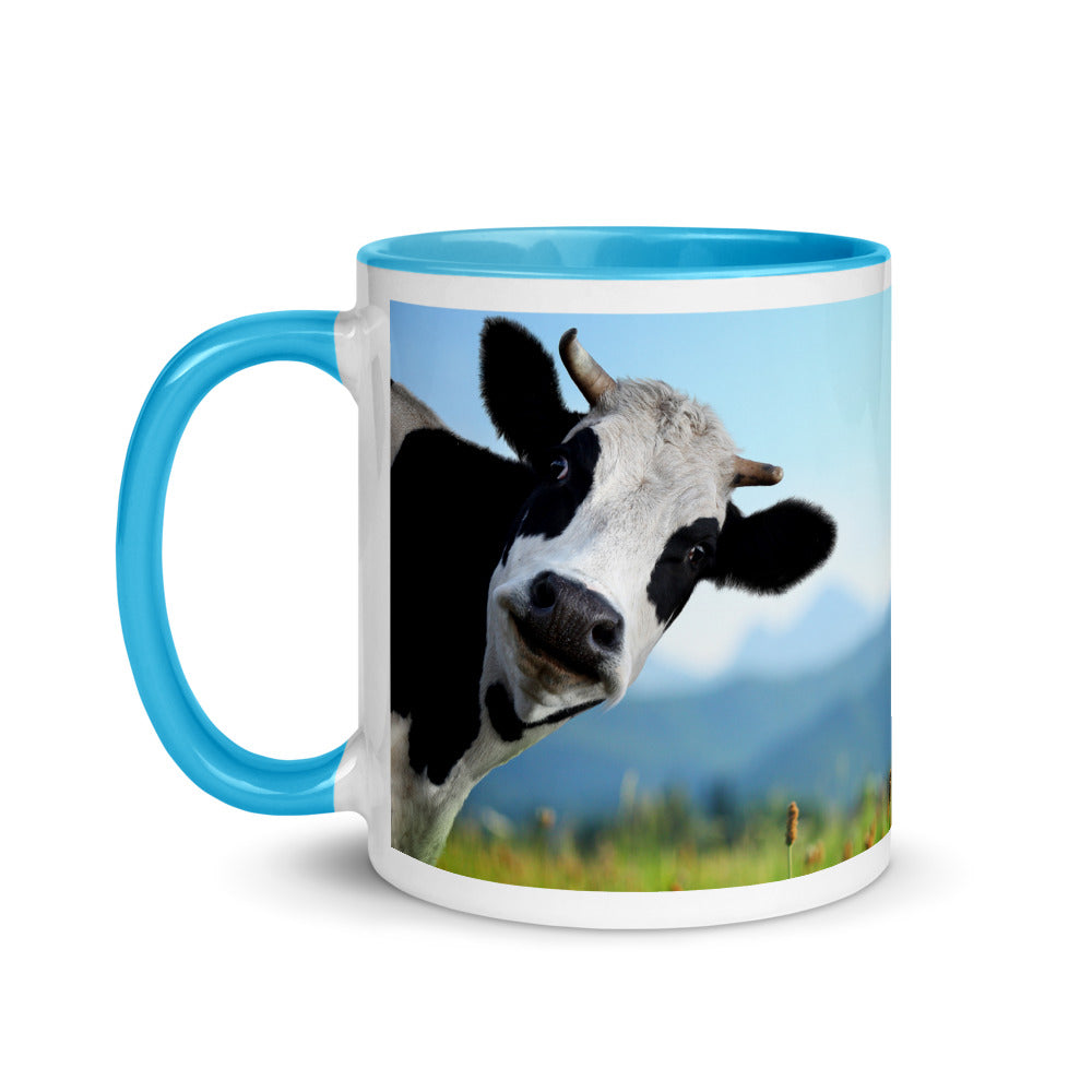 Color In 11oz Ceramic Mug - Cow & Super Dog