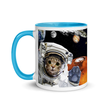 Color Inside 11oz Ceramic Mug - Kitty In Space