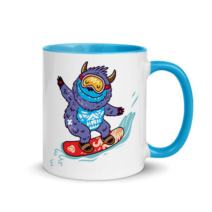 Color Inside 11oz Ceramic Mug - Yeti Shredding It!
