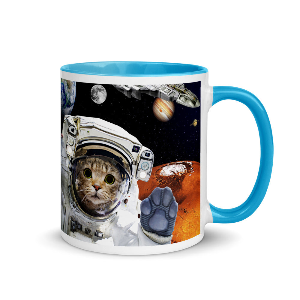 Color Inside 11oz Ceramic Mug - Kitty In Space