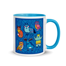 Load image into Gallery viewer, Color Inside 11oz Ceramic Mug - Blue Moose &amp; Friends
