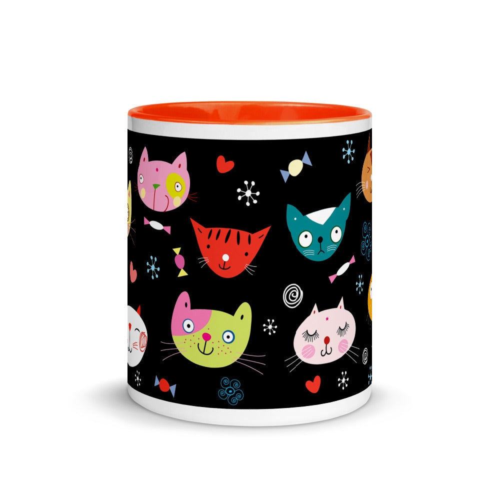 Color Inside 11oz Mug - Cat Faces