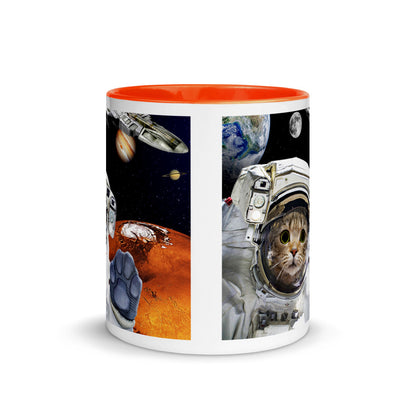Color Inside 11oz Ceramic Mug - Kitty In Space