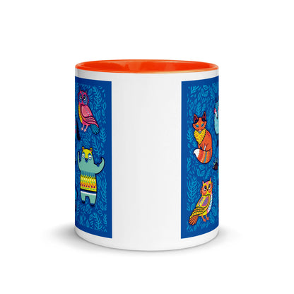 Color Inside 11oz Ceramic Mug - Blue Moose & Friends