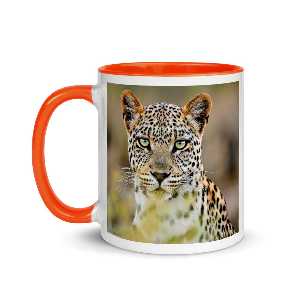 Color Inside 11oz Ceramic Mug - Green Eyed Leopard