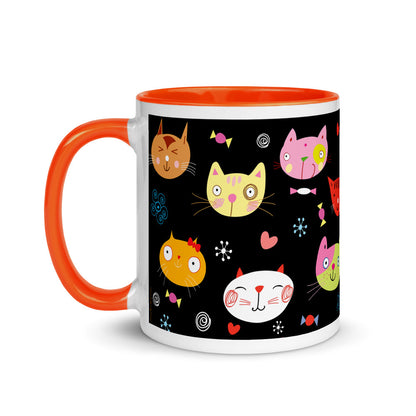 Color Inside 11oz Mug - Cat Faces