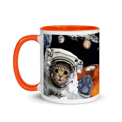 Color Inside 11oz Ceramic Mug - Kitty In Space
