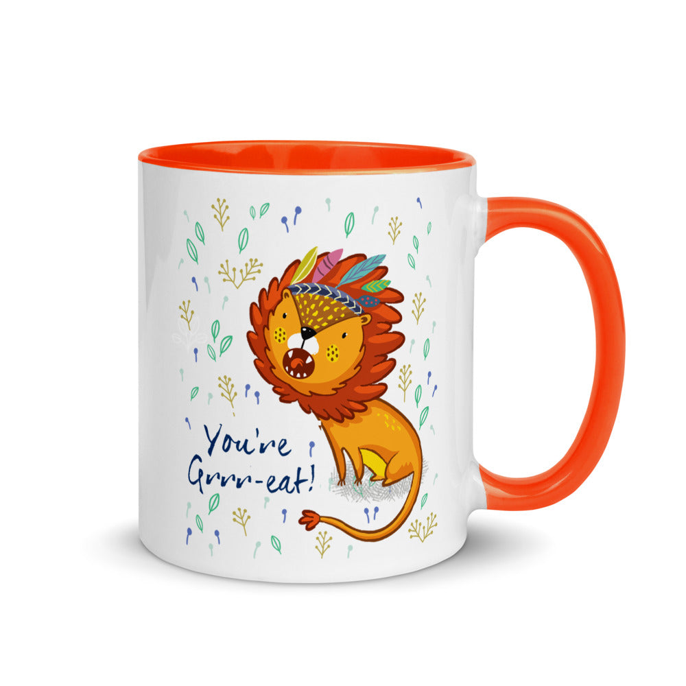 Color Inside 11oz Ceramic Mug - You're Grrr-eat!