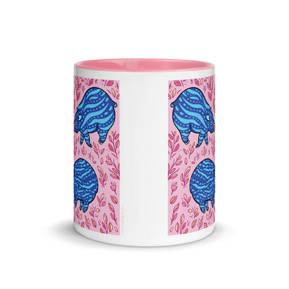 Color Inside 11oz Ceramic Mug - Funny Blue Tapirs