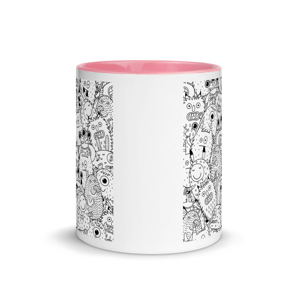 Color Inside 11oz Ceramic Mug - Funny Monsters