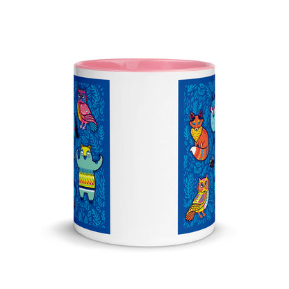 Color Inside 11oz Ceramic Mug - Blue Moose & Friends
