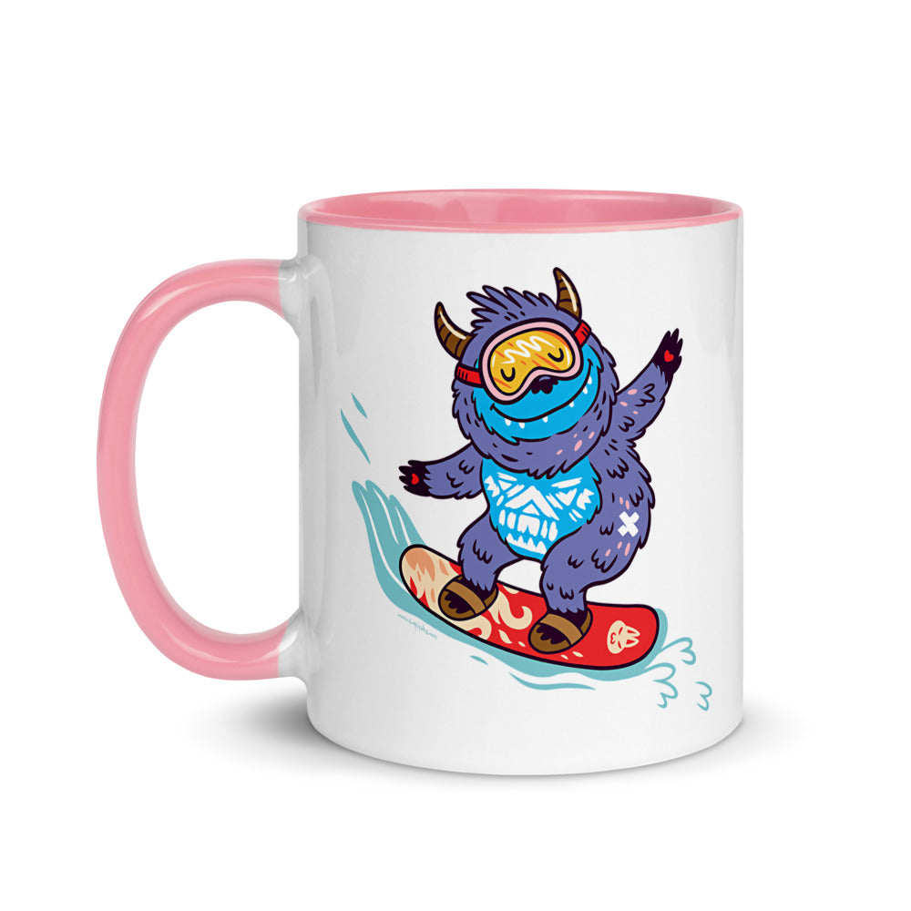 Color Inside 11oz Ceramic Mug - Yeti Shredding It!