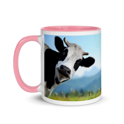 Color In 11oz Ceramic Mug - Cow & Super Dog
