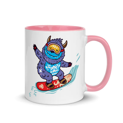 Color Inside 11oz Ceramic Mug - Yeti Shredding It!