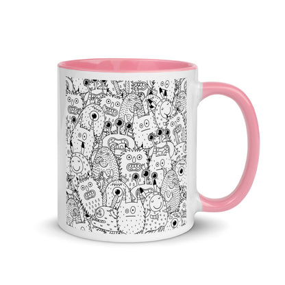 Color Inside 11oz Ceramic Mug - Funny Monsters