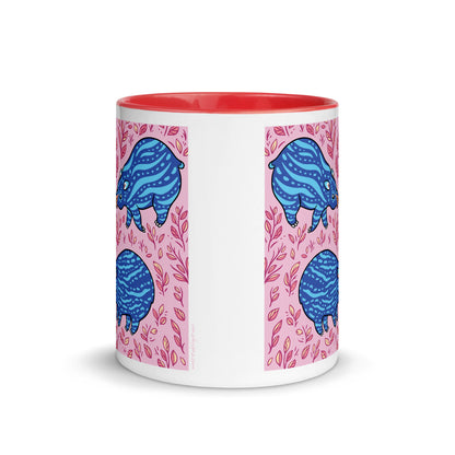 Color Inside 11oz Ceramic Mug - Funny Blue Tapirs