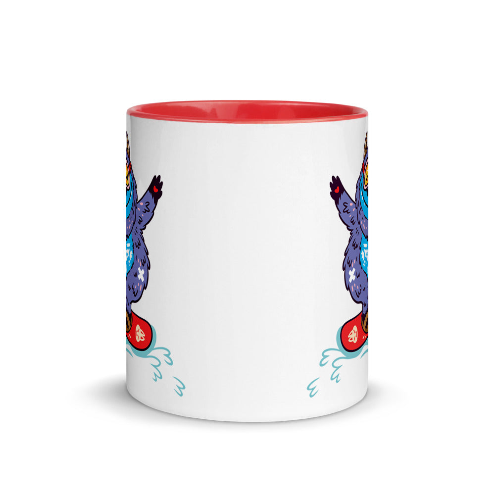 Color Inside 11oz Ceramic Mug - Yeti Shredding It!