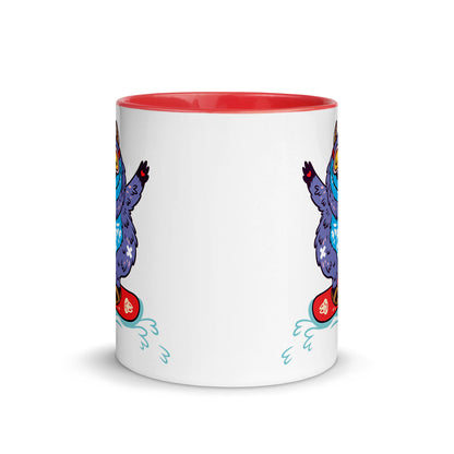Color Inside 11oz Ceramic Mug - Yeti Shredding It!