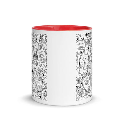 Color Inside 11oz Ceramic Mug - Funny Monsters