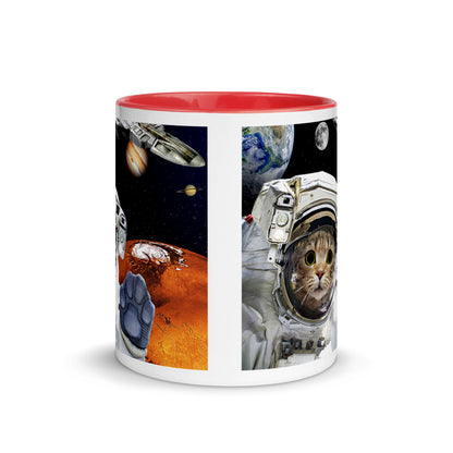 Color Inside 11oz Ceramic Mug - Kitty In Space