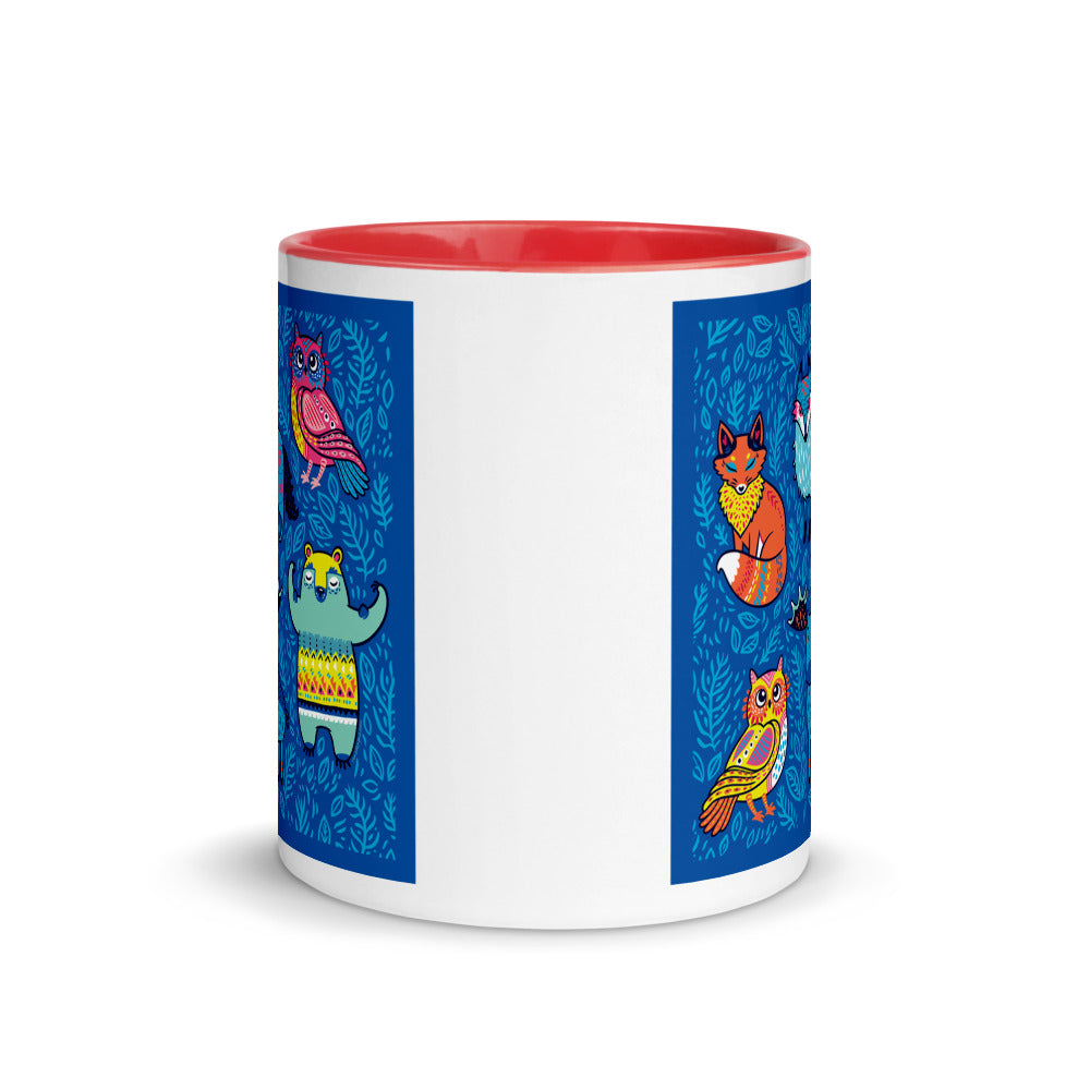 Color Inside 11oz Ceramic Mug - Blue Moose & Friends