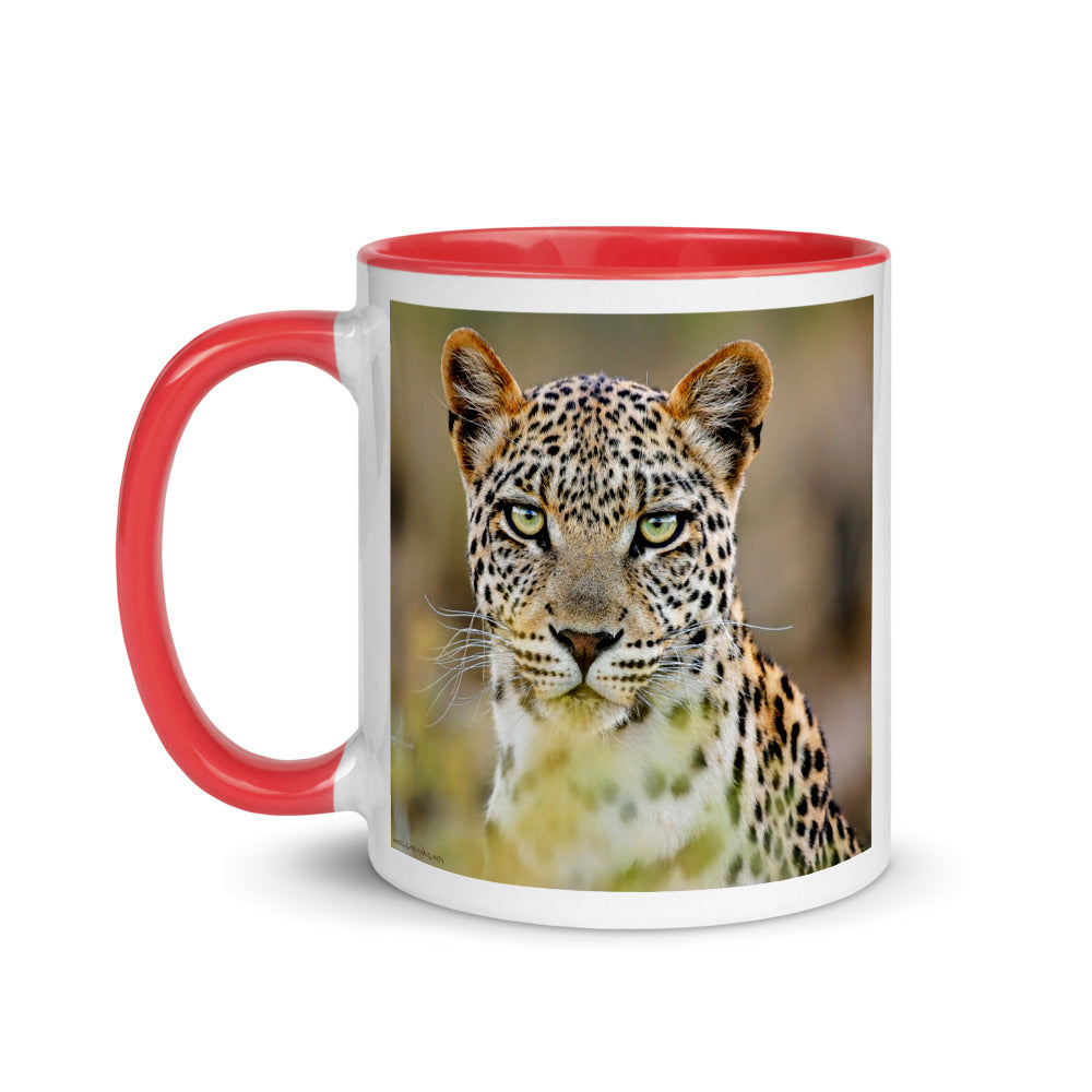 Color Inside 11oz Ceramic Mug - Green Eyed Leopard