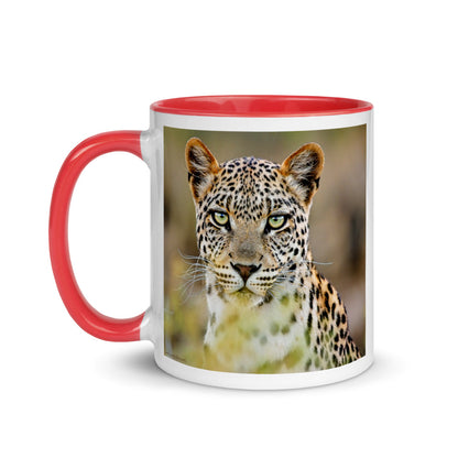 Color Inside 11oz Ceramic Mug - Green Eyed Leopard