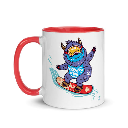 Color Inside 11oz Ceramic Mug - Yeti Shredding It!