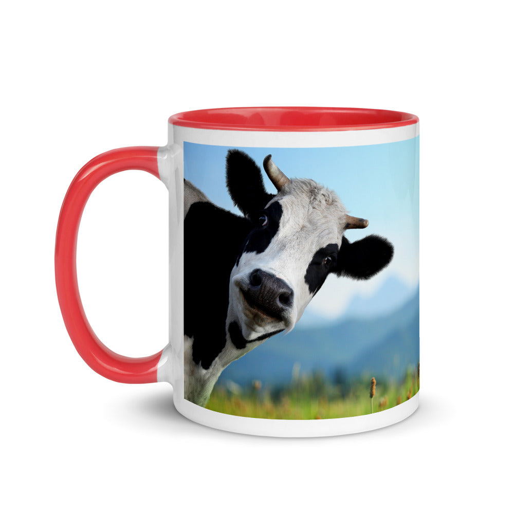 Color In 11oz Ceramic Mug - Cow & Super Dog