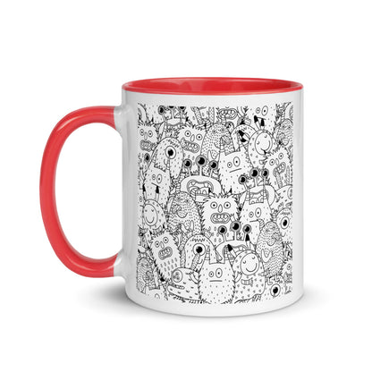 Color Inside 11oz Ceramic Mug - Funny Monsters
