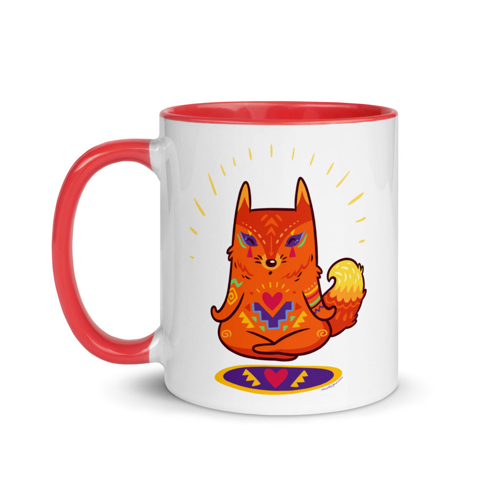 Color Inside 11oz Ceramic Mug - Enlightened Hygge Fox