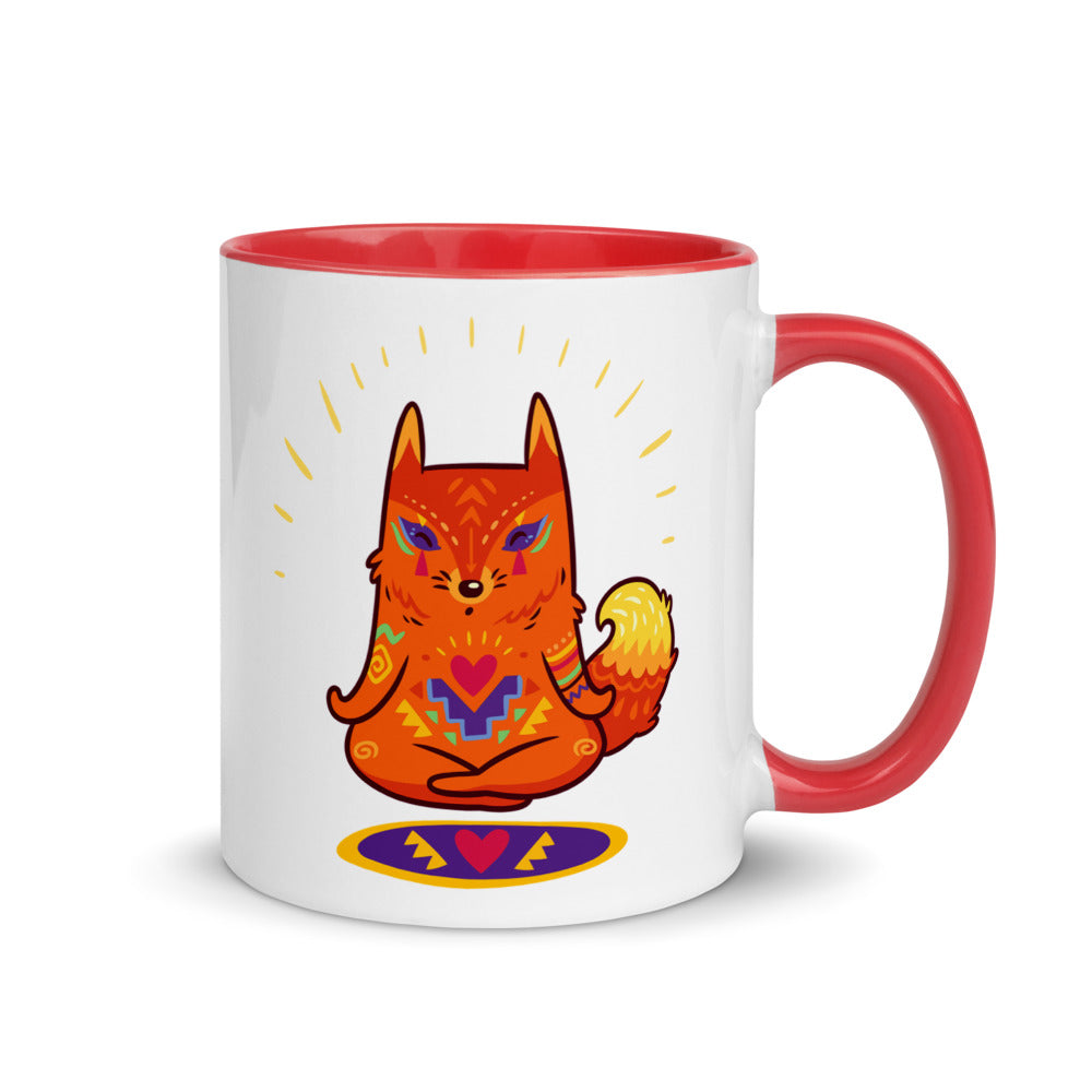 Color Inside 11oz Ceramic Mug - Enlightened Hygge Fox