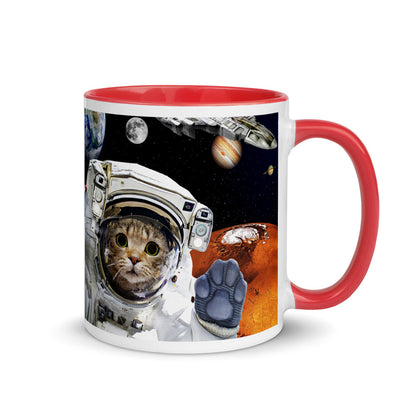 Color Inside 11oz Ceramic Mug - Kitty In Space