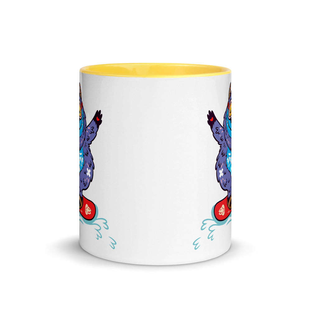 Color Inside 11oz Ceramic Mug - Yeti Shredding It!