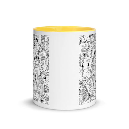 Color Inside 11oz Ceramic Mug - Funny Monsters