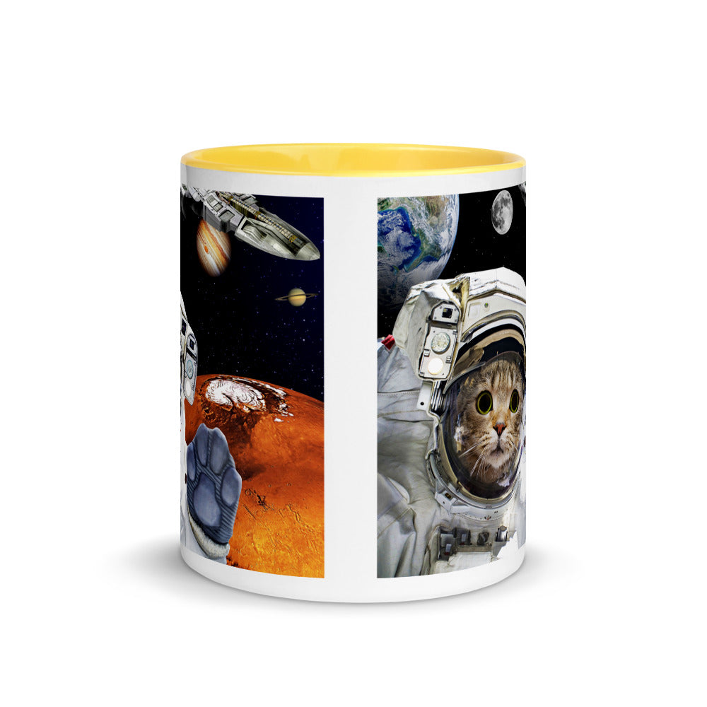 Color Inside 11oz Ceramic Mug - Kitty In Space
