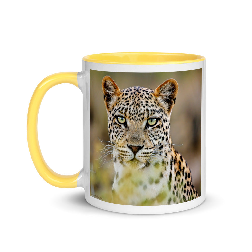 Color Inside 11oz Ceramic Mug - Green Eyed Leopard