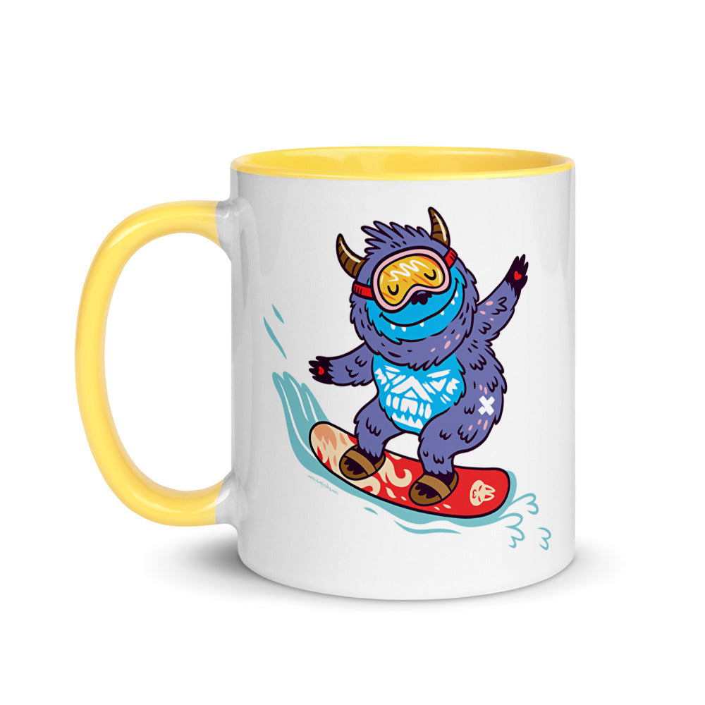 Color Inside 11oz Ceramic Mug - Yeti Shredding It!