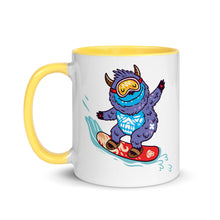 Load image into Gallery viewer, Color Inside 11oz Ceramic Mug - Yeti Shredding It!
