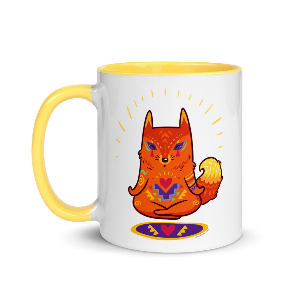 Color Inside 11oz Ceramic Mug - Enlightened Hygge Fox
