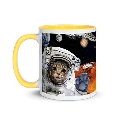 Color Inside 11oz Ceramic Mug - Kitty In Space