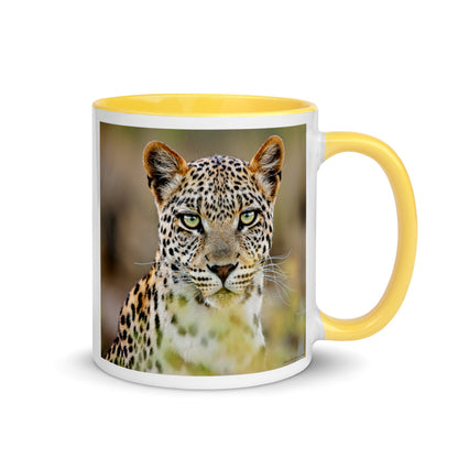 Color Inside 11oz Ceramic Mug - Green Eyed Leopard